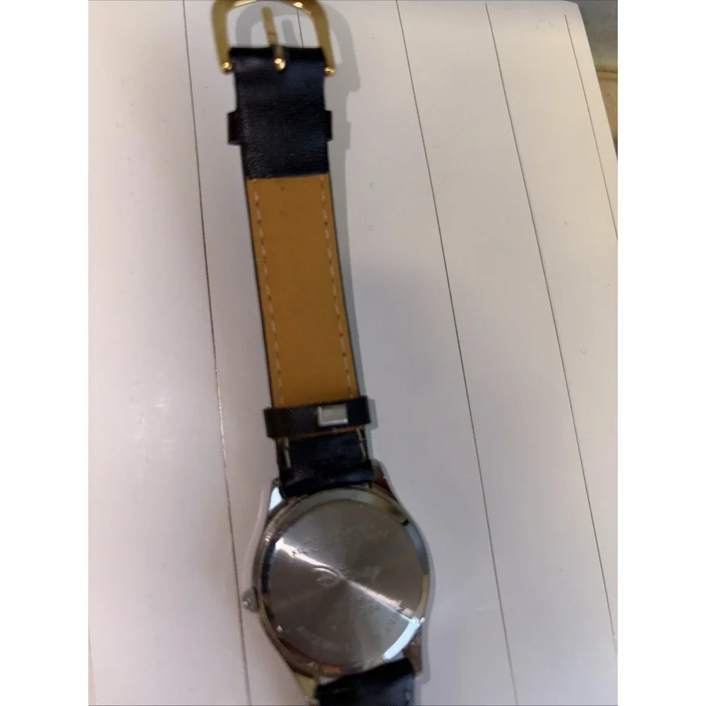 Vtg Disney 75 Years With Mickey Mickey Mouse Watch New Battery New Leather Band